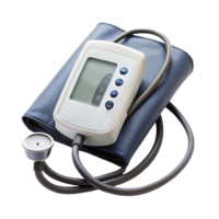 Compact digital sphygmomanometer with cuff, ideal for home use, isolated on Transparent Background png