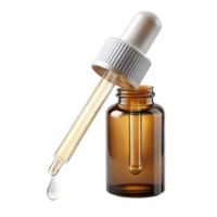 Glass bottle with a dropper, isolated on Transparent Background, representing precise dispensing of liquid solutions png