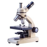 High quality image of a scientific microscope used for research and analysis in laboratories png