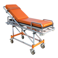 High quality image of an ambulance stretcher featuring secure straps and ergonomic design png