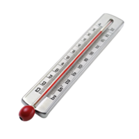 Precise and detailed thermometer illustration measuring temperature in Celsius and Fahrenheit png