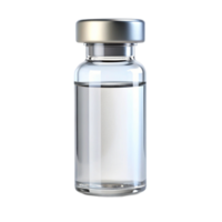 High quality image of a sealed vaccine vial containing clear medication solution for injection png