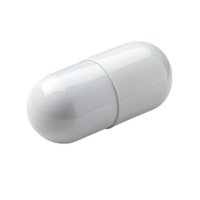 Smooth, shiny white capsule pill, isolated on white surface, suitable for medicine and dietary supplements png