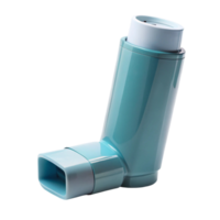 Close up of a modern inhaler device, showcasing its design for treating asthma and respiratory conditions png