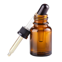 Small amber bottle with dropper, ideal for controlled application of oils, serums, or liquid medications png