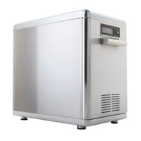 Stylish white and silver kitchen appliances isolated on a clean Transparent Background, perfect for modern home interiors png