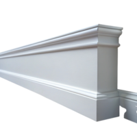 Decorative white baseboard trim, isolated on Transparent Background, perfect for accentuating interior spaces and architectural details png