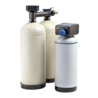 Durable water softener tanks with advanced filtration technology isolated on a clean Transparent Background png