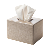 Modern tissue box holder with a minimalist design, ideal for maintaining hygiene in a sleek style png