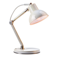 Elegant and functional white desk lamp with curved stand designed for efficient lighting on desks and workstations png