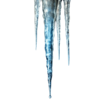 Detailed view of frozen icicles with textured surface, emphasizing winter freeze and natural ice formations png