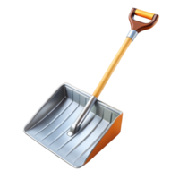 Stylish and sturdy snow shovel with comfortable handle grip and large scoop for heavy snow clearing png