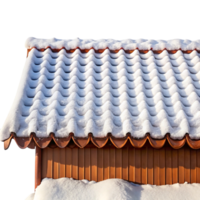 Roof tiles covered with a thin layer of snow, showcasing a clean and crisp winter texture png