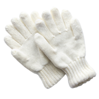 Elegant white winter gloves made from soft wool, featuring a traditional cable knit design for cold weather protection png