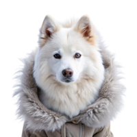 Stylish winter jacket with a soft fur trim, offering warmth and a fashionable look for cold weather outings png