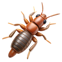 passionate immaculate Earwig, cerci pincers at the abdomen tip, detailebody, top-down view, soft lighting, minimalist, with transparent background,high-resolution product photography exclusive png