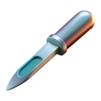 beautiful urban Scalpel with sharp blade, metallic reflection, ergonomic handle, render, studio lighting, top-down view, isolateon transparent background,high-resolution product photography flawless png