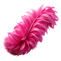 beautiful intense creative A single feather boa, fluffy texture, vibrant pink, studio lighting, with transparent background,high-resolution product photography authentic png