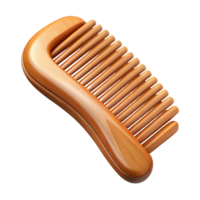 vibrant standout A wooden hair comb with carvedetails, polishefinish, studio lighting, side view, with transparent background,high-resolution product photography png