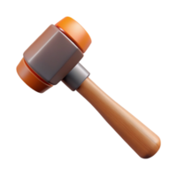 remarkable traditional Reflex hammer, triangular head, wooden handle, render, studio lighting, top-down view, isolateon transparent background,high-resolution product photography fine detail png