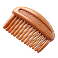 spectacular timeless A wooden hair comb with carvedetails, polishefinish, studio lighting, side view, with transparent background,high-resolution product photography png