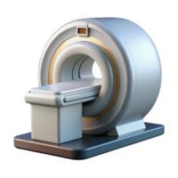 wonderful classic MRI machine, detaileexterior, white casing, render, studio lighting, front view, with transparent background,high-resolution product photography high quality png