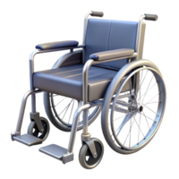 magnificent rare Wheelchair, foldable, with footrests anarmrests, metallic frame, fabric seat, render, soft lighting, isolateon transparent background,high-resolution product photography png