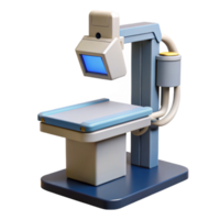 passionate exquisite X-ray machine, adjustable arm, digital display panel, render, studio lighting, side view, isolateon transparent background,high-resolution product photography studio quality png