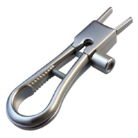 striking remarkable Forceps, serratetips, locking mechanism, metallic finish, render, studio lighting, side view, with transparent background,high-resolution product photography png