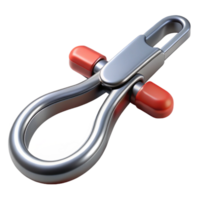 picturesque quintessential Hemostat, curvejaws, locking mechanism, metallic finish, render, dramatic lighting, top-down view, isolateon transparent background,high-resolution product photography png