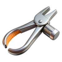 extraordinary bohemian Forceps, serratetips, locking mechanism, metallic finish, render, studio lighting, side view, with transparent background,high-resolution product photography top-tier png