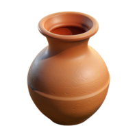 beautiful vintage Earthenware vase with a texturesurface, matte finish, soft lighting, side view, studio photography, isolateon transparent background,high-resolution product photography elite png