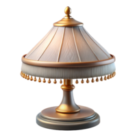 beautiful artistic Vintage glass lamp with a fringeshade, soft lighting, studio photography, isolateon transparent background,high-resolution product photography crisp png