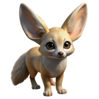 picturesque memorable Fennec fox, large ears, sandy fur, curious expression, dramatic lighting, isolateon transparent background,high-resolution product photography png