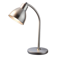 celebrategeometric Modern floor lamp, brushenickel finish, adjustable arc arm, white lampshade, soft lighting, side view, isolateon transparent background,high-resolution product photography luxury png