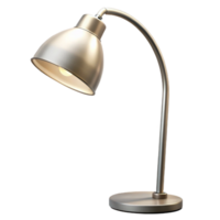 exquisite standout Modern floor lamp, brushenickel finish, adjustable arc arm, white lampshade, soft lighting, side view, isolateon transparent background,high-resolution product photography png