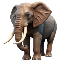 gorgeous bolgothic African elephant, large tusks, wrinkleskin, side view, studio lighting, isolateon transparent background,high-resolution product photography crisp png