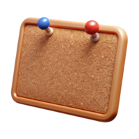 enchanting vintage Corkboard, rectangular, natural brown, several push pins stuck in it, front view, studio lighting, isolateon transparent background,high-resolution product photography flawless png