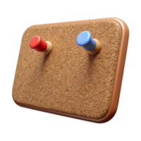 hypnotic unparalleleCorkboard, rectangular, natural brown, several push pins stuck in it, front view, studio lighting, isolateon transparent background,high-resolution product photography png