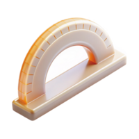 standout victorian Protractor, clear plastic, degree markings, front view, studio lighting, isolateon transparent background,high-resolution product photography impeccable png