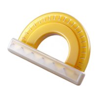 calm serene Protractor, clear plastic, degree markings, front view, studio lighting, isolateon transparent background,high-resolution product photography exclusive png
