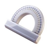 harmonious pristine Protractor, clear plastic, degree markings, front view, studio lighting, isolateon transparent background,high-resolution product photography museum quality png