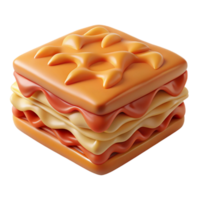 bolextraordinary Single piece of lasagna, layerewith cheese anmeat sauce, soft lighting, side view, detaileillustration, isolateon transparent background,high-resolution product photography sharp png
