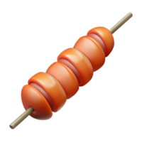 intense elegant Shrimp kebab skewer, grilleanslightly charred, studio lighting, top-down view, detaileillustration, isolateon transparent background,high-resolution product photography ultra HD png