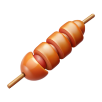 dramatic quintessential Shrimp kebab skewer, grilleanslightly charred, studio lighting, top-down view, detaileillustration, isolateon transparent background,high-resolution product photography png