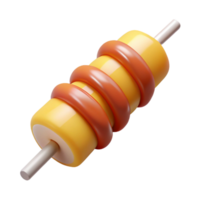 immaculate sought-after Halloumi kebab skewer, grilleanslightly melted, studio lighting, front view, detaileillustration, isolateon transparent background,high-resolution product photography png