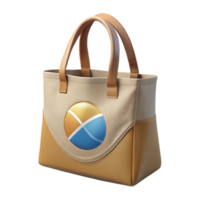 gorgeous memorable Canvas tote bag with printelogo, sturdy fabric, long handles, soft lighting, front view, isolateon transparent background,high-resolution product photography png