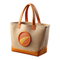 rare artistic Canvas tote bag with printelogo, sturdy fabric, long handles, soft lighting, front view, isolateon transparent background,high-resolution product photography flawless png