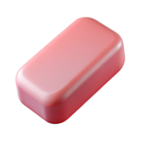alluring joyful renaissance A single, unuseeraser, pink rubber, soft lighting, front view, isolateon transparent background,high-resolution product photography high resolution png