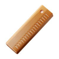beautiful coveteA wooden ruler with clear markings in inches ancentimeters, matte finish, top-down view, studio lighting, isolateon transparent background,high-resolution product photography png